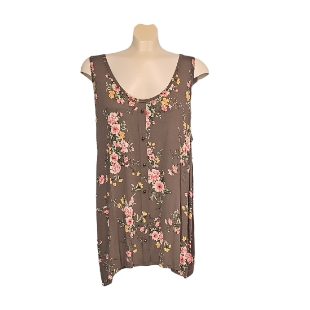 🍄 Lily Morgan Floral Sleeveless Top, Size 2X